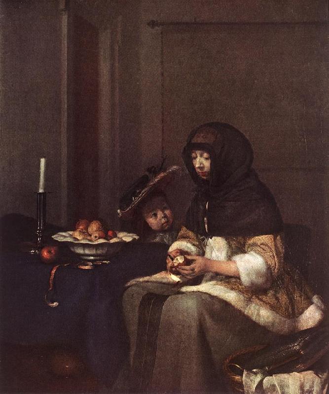 TERBORCH, Gerard Woman Peeling Apple sdy